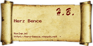 Herz Bence névjegykártya